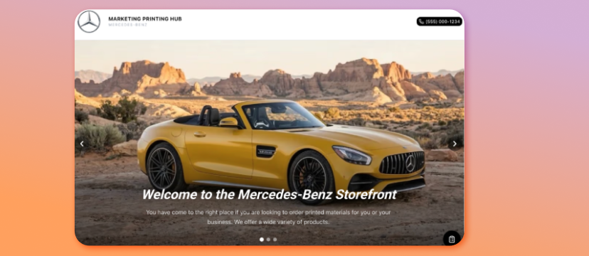 Branded storefront homepage